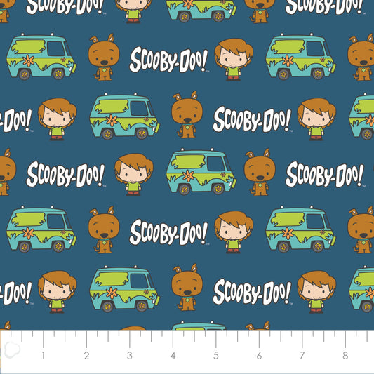 Licensed Scooby Doo Chibi Best Pals Navy 23700521-03 Cotton Woven Fabric