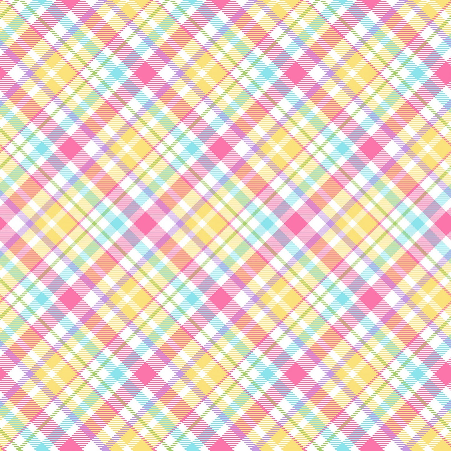 Hoppy Easter Gnomies by Shelly Comiskey Bias Plaid    565-24 Cotton Woven Fabric