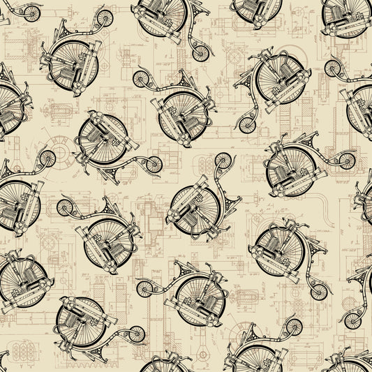 Alternative Age by Urban Essence Bicycles Parchment    2321-41 Cotton Woven Fabric