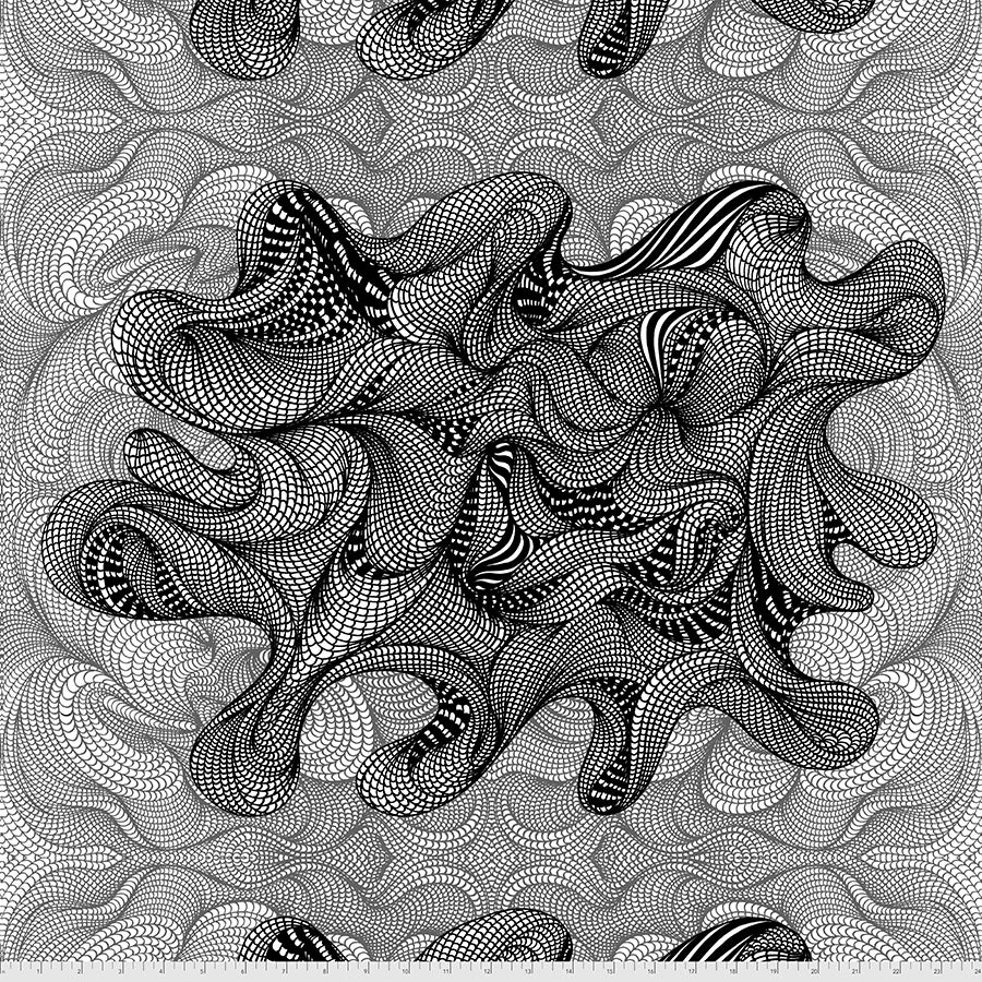 BioGeo2 by Adrienne Leban Bio Entanglement Gray PWAL014.GRAY Cotton Woven Fabric