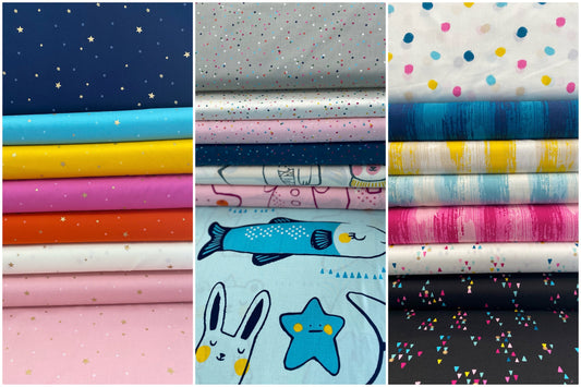Birthday by Sarah Watts of Ruby Star Society Tiny Stars Florida w/Metallic RS2049-16M Cotton Woven Fabric
