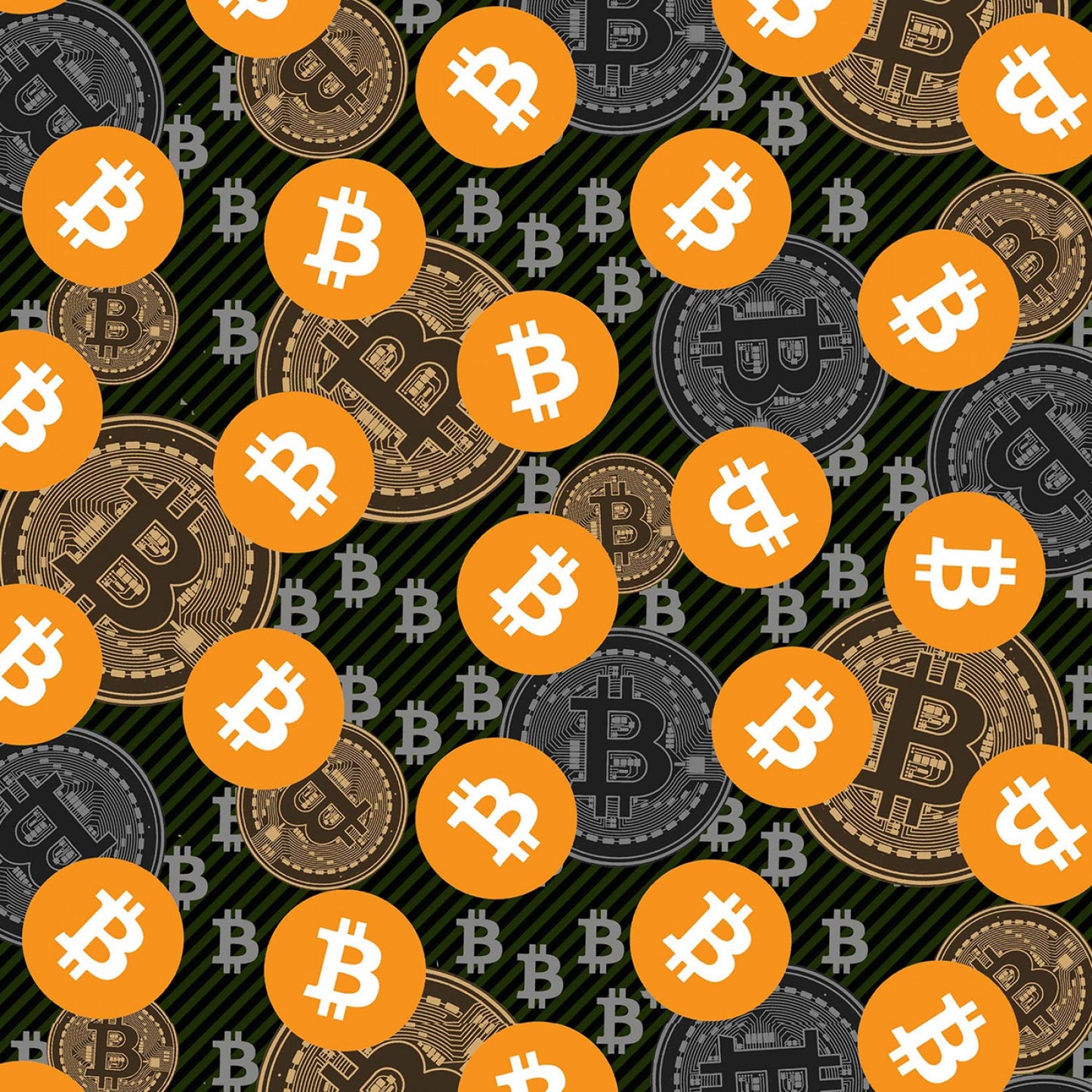 Bitcoin Cotton Collection Bitcoin Allover    10464-X Cotton Woven Fabric