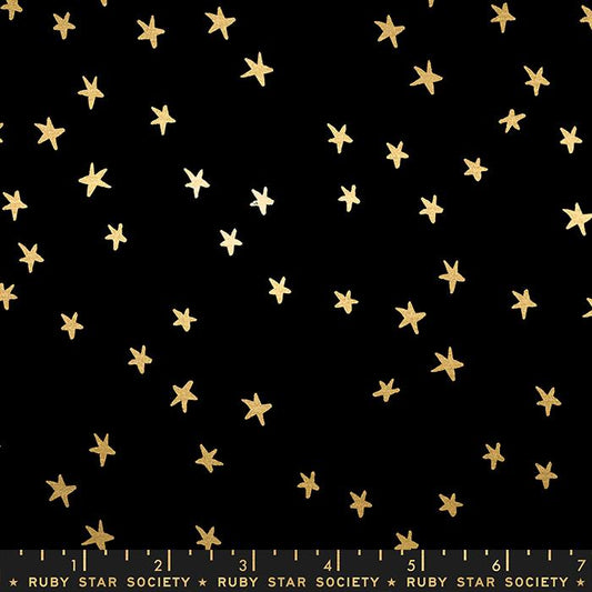 Starry by Alexia Marcelle Abegg of Ruby Star Society Black and Gold    RS4109-50 Cotton Woven Fabric