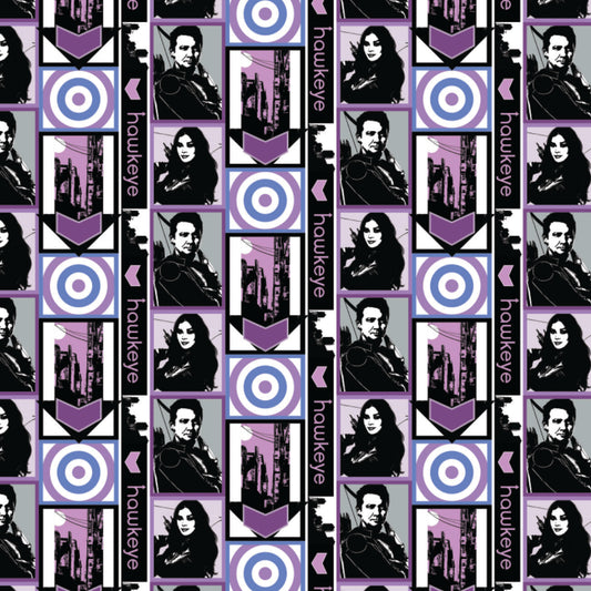 Licensed Marvel Studios Block Character Purple 13370101-01 Cotton Woven Fabric