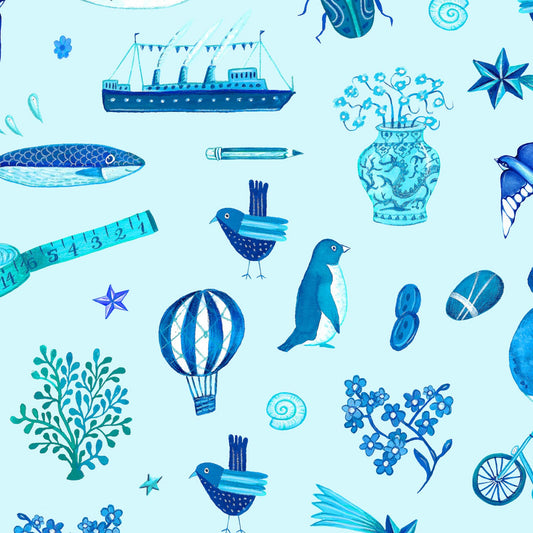 Jennie Maizels Colour Collection Blues JM1-3 Cotton Woven Fabric