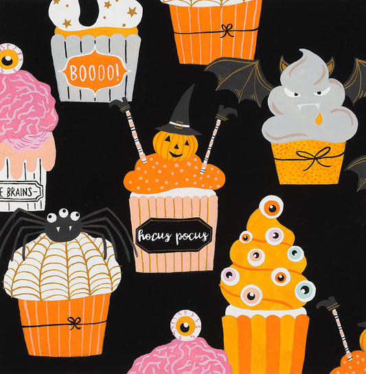 Haunted House  BOO Bakes Black     8961b Cotton Woven Fabric
