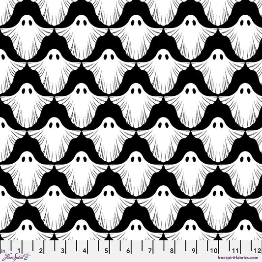 Scaredy Cat by Rachel Hauer Boo PWRH039.BLACK Cotton Woven Fabric