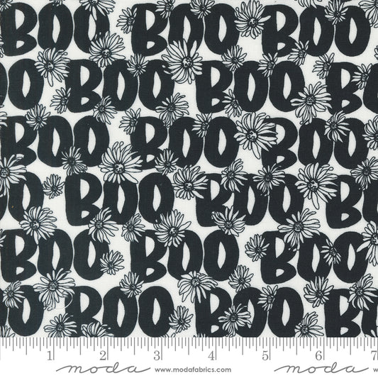 PREORDER ITEM - EXPECTED APRIL 2024: Noir by Alli K Design Boo Text Ghost    11544-21 Cotton Woven Fabric