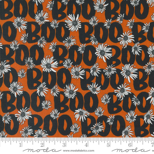PREORDER ITEM - EXPECTED APRIL 2024: Noir by Alli K Design Boo Text Pumpkin    11544-14 Cotton Woven Fabric