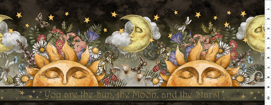 The Sun, the Moon, and the Stars! by Jason Yenter Border 1SMS-1 Cotton Woven Fabric