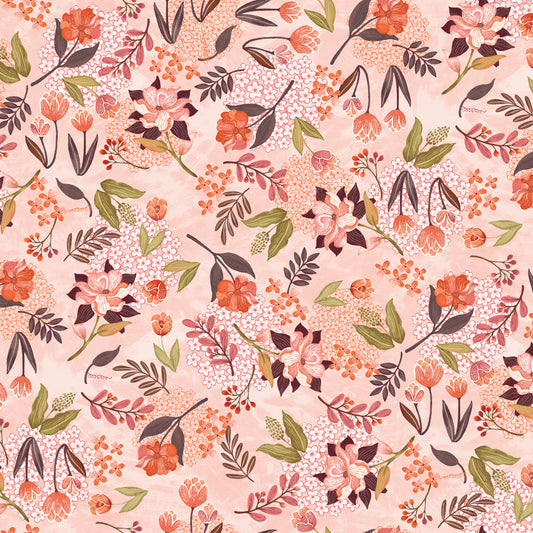 Canyon Birds by Jennifer Brinley Botanical Large Blush 6767-22 Cotton Woven Fabric