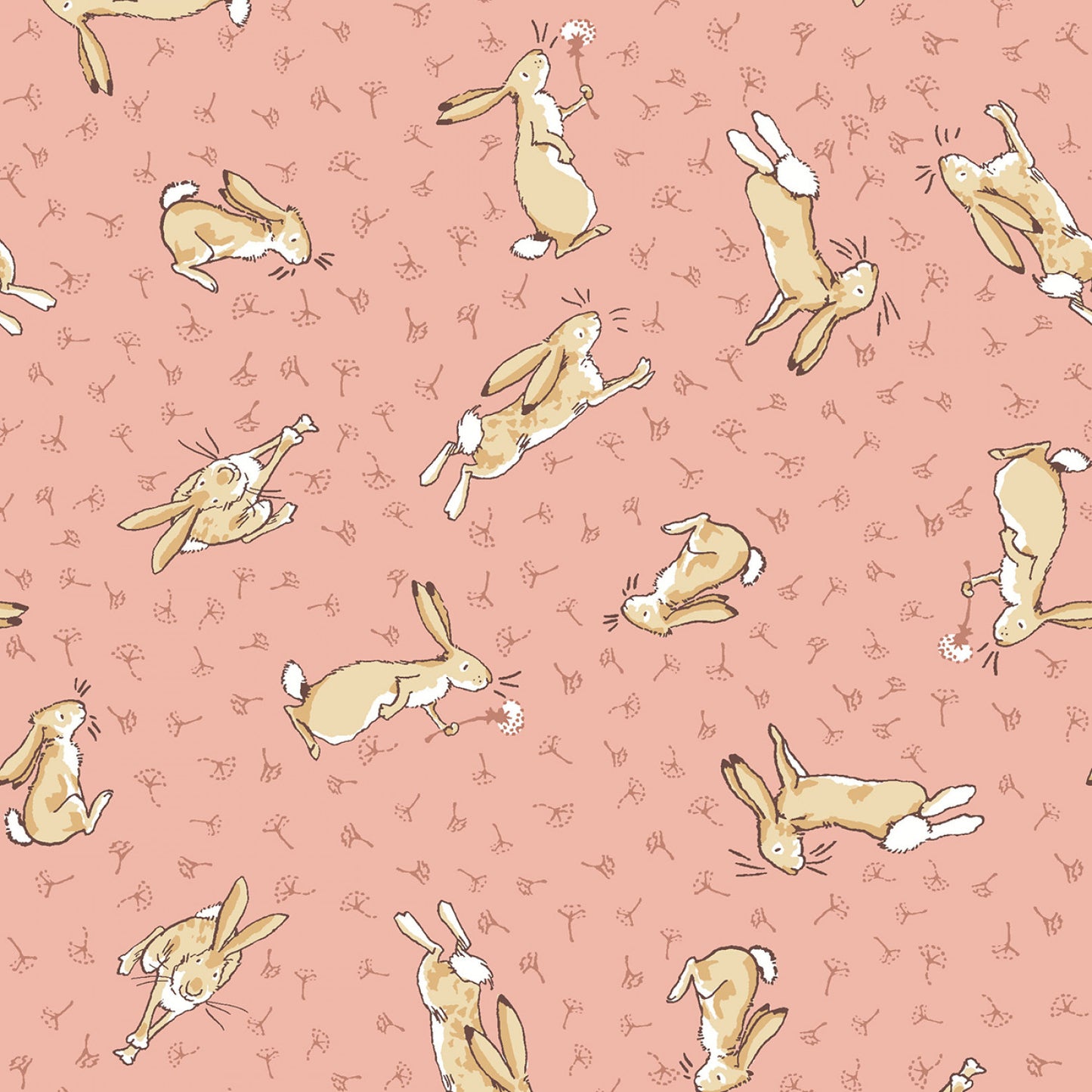 Licensed Guess How Much I Love You 2024 Bunnies Tossed Coral    Y4247-39 Cotton Woven Fabric