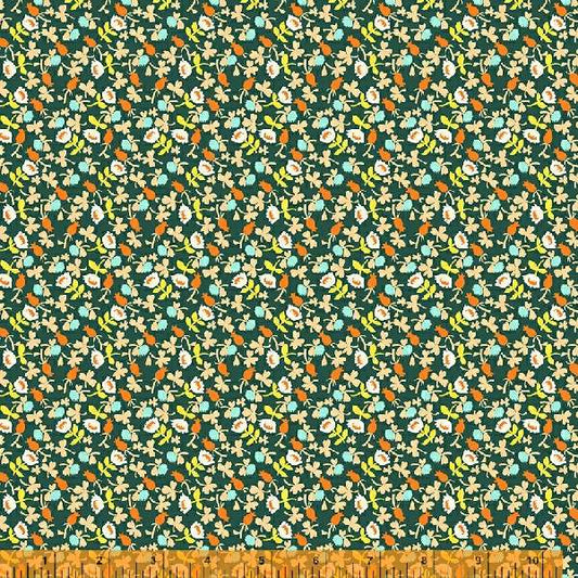 Lucky Rabbit by Heather Ross Calico Dk Teal 37027A-10 Cotton Woven Fabric