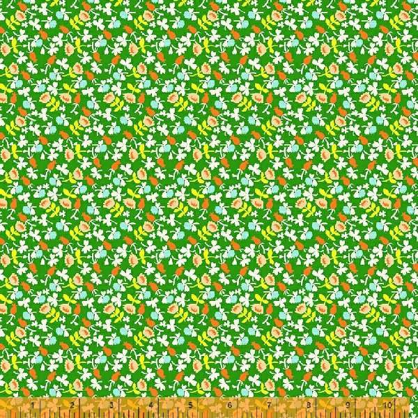 Lucky Rabbit by Heather Ross Calico Green    37027A-6 Cotton Woven Fabric