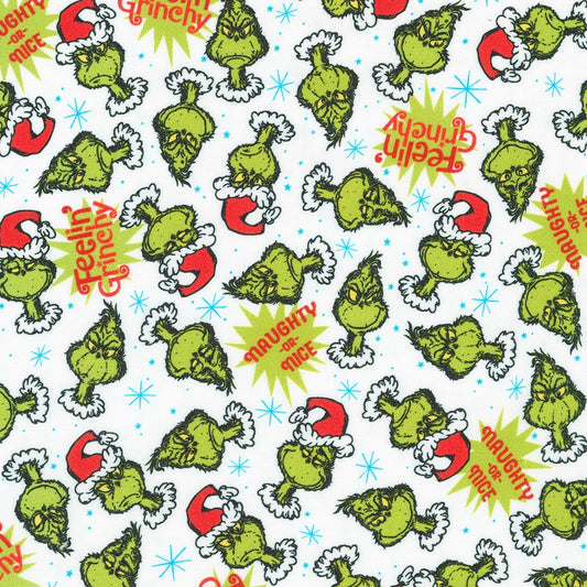 Licensed How the Grinch Stole Christmas by Dr. Seuss Enterprises Candy Cane ADED-22567-478 Cotton Woven Fabric