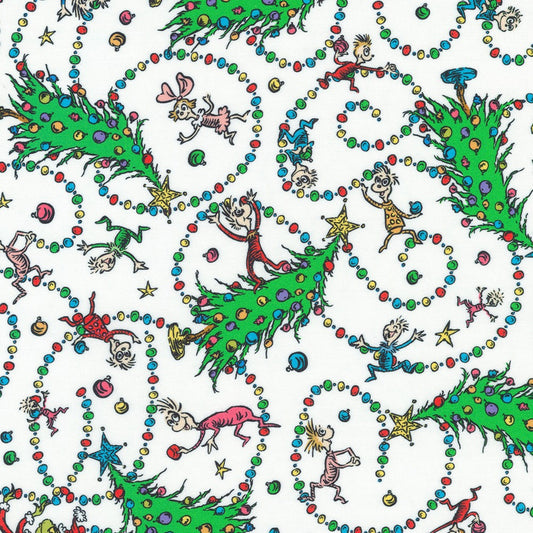 Licensed How the Grinch Stole Christmas by Dr. Seuss Enterprises Candy Cane ADED-22569-478 Cotton Woven Fabric