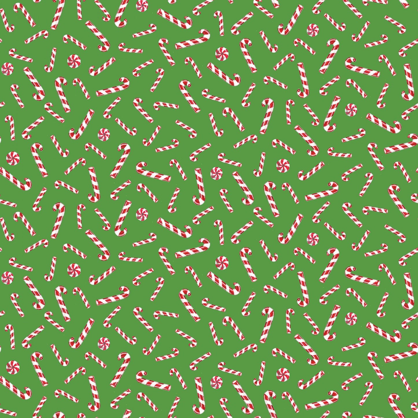 Christmas Joy by Cottage Mama Candy Canes Green    C12252R-GREEN Cotton Woven Fabric
