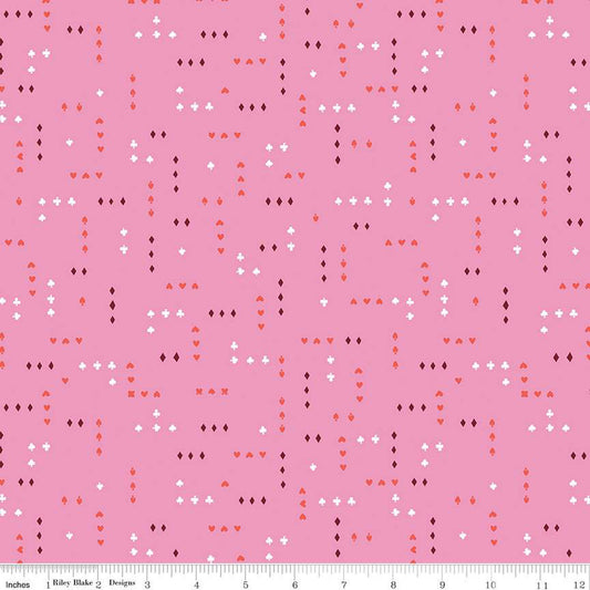 Down the Rabbit Hole by Jill Howath Cards Pink C12945-PINK Cotton Woven Fabric