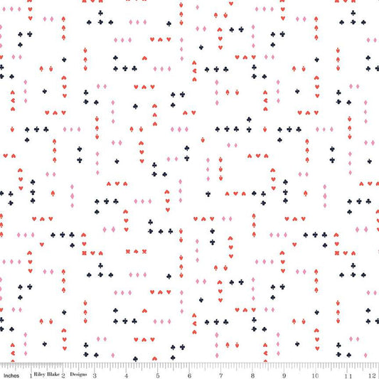 Down the Rabbit Hole by Jill Howath Cards White C12945-WHITE Cotton Woven Fabric