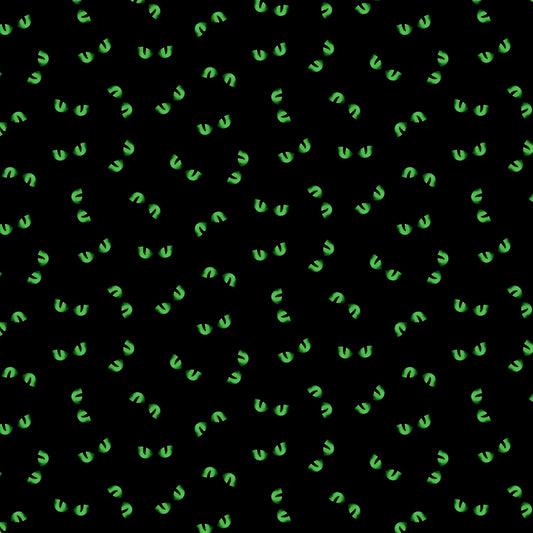 Trick or Treat Cats Eyes Black CX10333-BLAC Cotton Woven Fabric