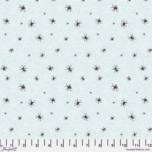 Spellbound by Maude Asbury Caught in the Web Aqua (Glow)     PWMA030.XAQUA Cotton Woven Fabric