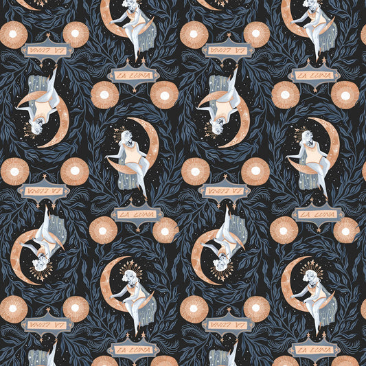 La Luna by Rae Ritchie Celestial Lady Peat ST-DRR2595PEAT Cotton Woven Fabric