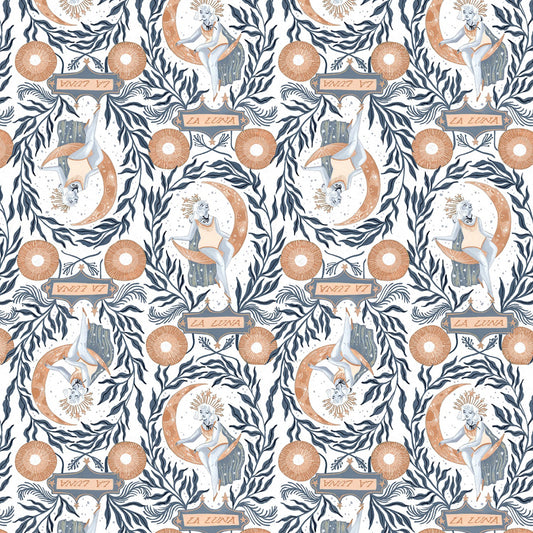 La Luna by Rae Ritchie Celestial Lady White ST-DRR2595WHITE Cotton Woven Fabric