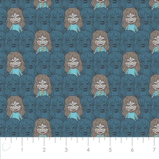 Licensed Character Halloween III Chibi Regan PeekaBoo Teal 23330108-02 Cotton Woven Fabric