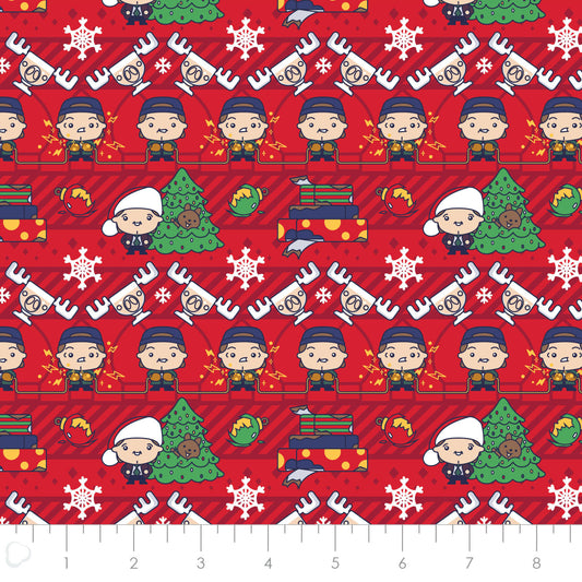 Licensed Character Winter Holiday IV Chibi Xmas Vacation Red    23150115-01 Cotton Woven Fabric