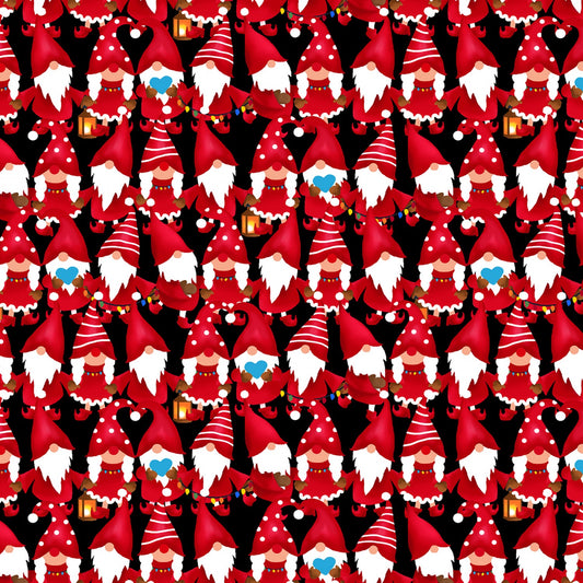 Merry Gnomeville Chillin with My Gnomies Pealized Black    12576PB-12 Cotton Woven Fabric