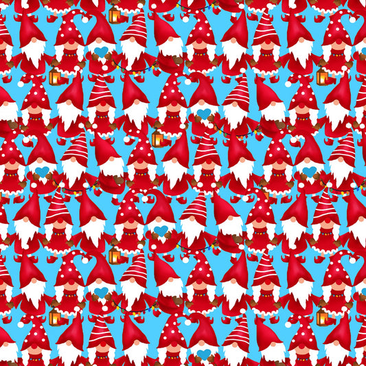 Merry Gnomeville Chillin with My Gnomies Pearlized Blue    12576PB-52 Cotton Woven Fabric