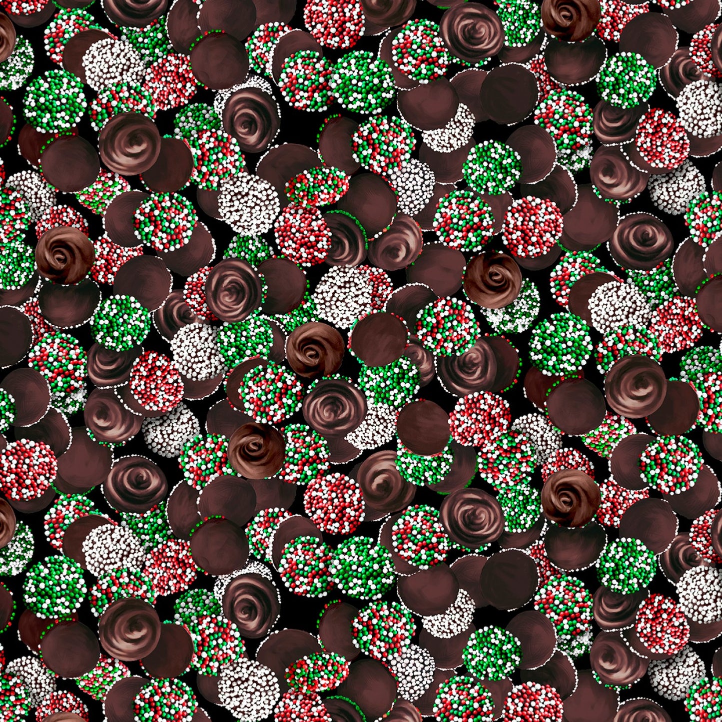 Sweet Holidays Chocolate Nonpareils Multi    12779B-99 Cotton Woven Fabric