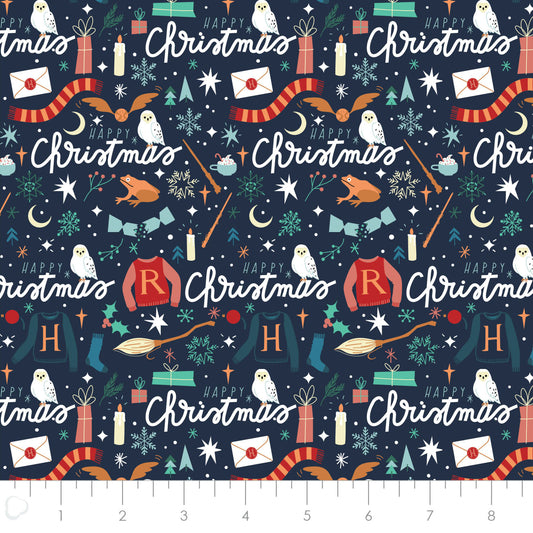 Licensed Character Winter Holiday IV Christmas Magic Navy    23800895-01 Cotton Woven Fabric