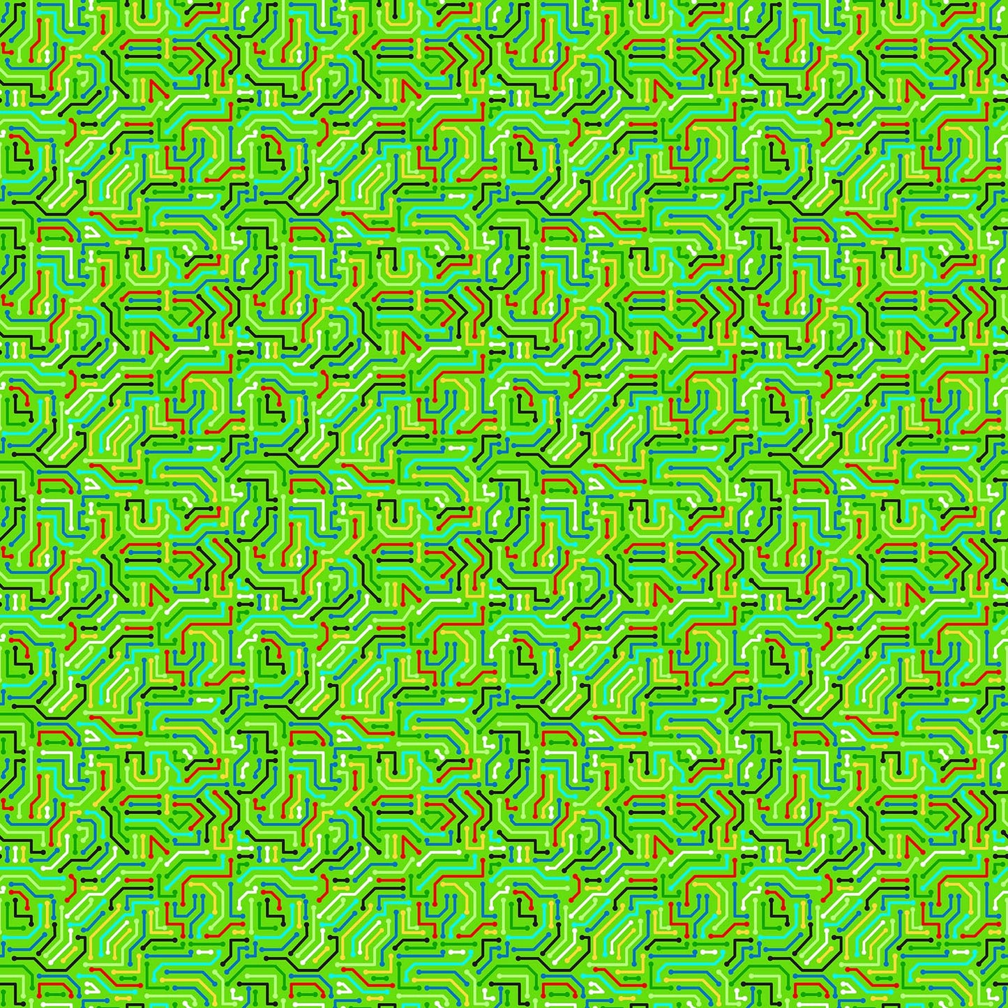 Gaming Zone Circuit Board Green    24575-74 Cotton Woven Fabric