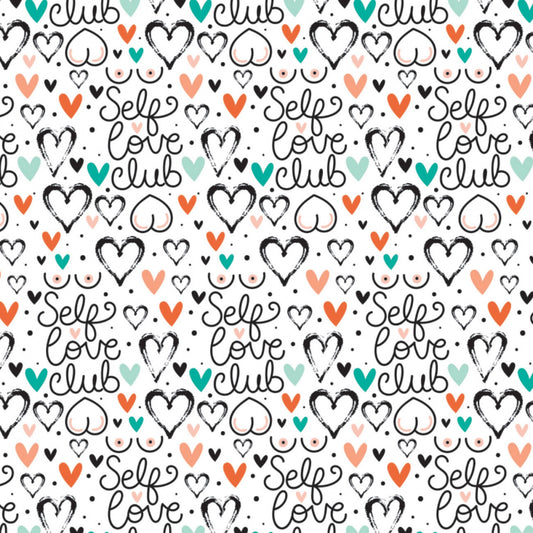 Self Love Club Club White 50210803-1 Cotton Woven Fabric