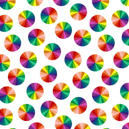 Jennie Maizels Colour Collection Colour Wheel White JM6-1 Cotton Woven Fabric