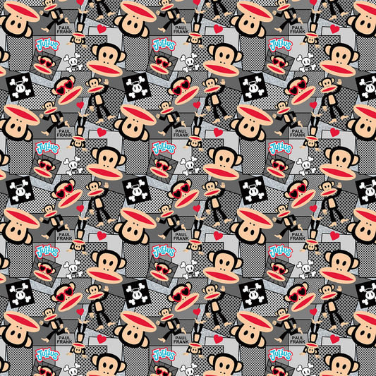 Licensed Paul Frank Comics Gray DDC10511-GRAY Cotton Woven Fabric