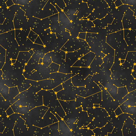 Celestial Galaxy by Color Pop Studio Constellation Black 3289-99 Cotton Woven Fabric