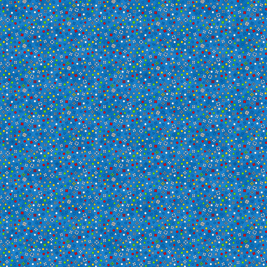 Gaming Zone Controller Buttons Blue 24576-44 Cotton Woven Fabric