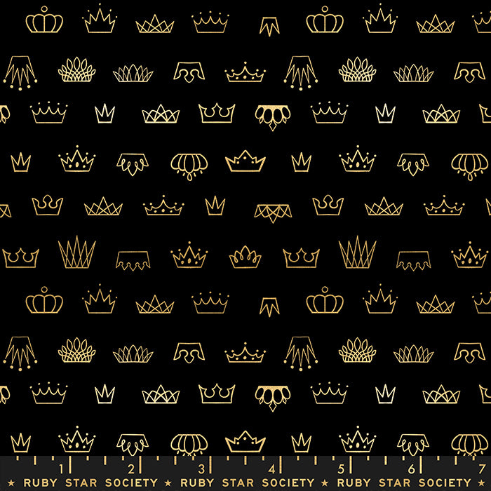 Reign by Rashida Coleman Hale of Ruby Star Society Coronation Black Metallic    RS1030-15M Cotton Woven Fabric