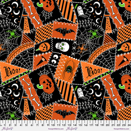 Scaredy Cat by Rachel Hauer Crazy Quilt PWRH031.ORANGE Cotton Woven Fabric