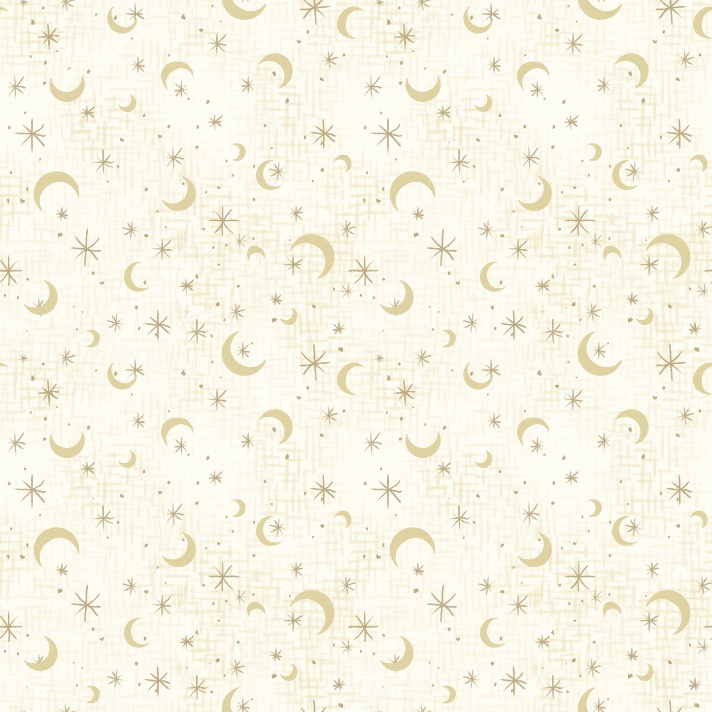 Midnight Rendezvous by Raquel Maciel Crescent Moons with Stars Ivory    2903-41 Cotton Woven Fabric