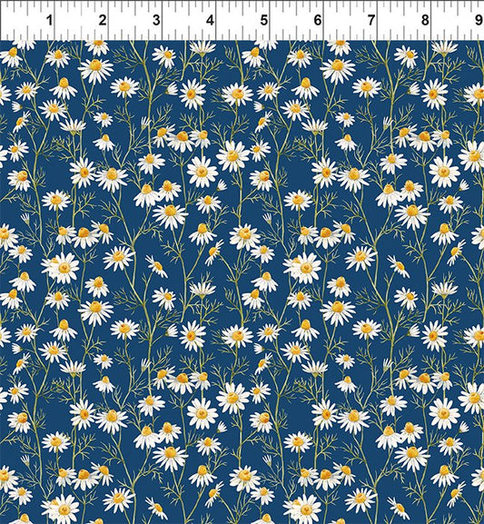 Hedgehog Hollow Daisies Blue 9HH-1 Cotton Woven Fabric