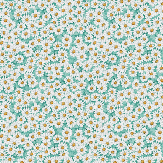 Savor the Gnoment by Sysan Winget Daisy Teal    39722-415 Cotton Woven Fabric