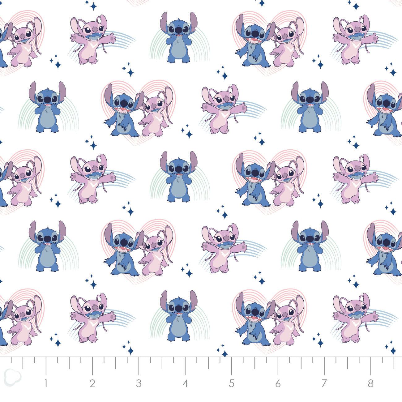 Licensed Disney Stitch Blogger Dance it Out White    85240401-03 Cotton Woven Fabric