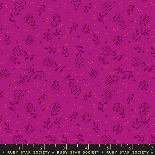 Backyard by Sarah Watts of Ruby Star Society Dandelion Berry     RS2091-14 Cotton Woven Fabric