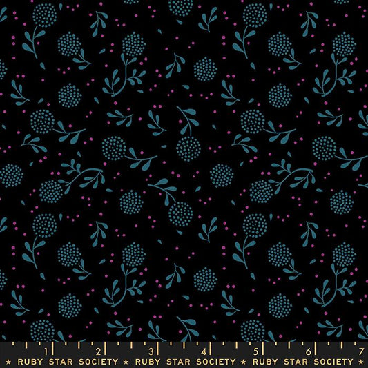 Backyard by Sarah Watts of Ruby Star Society Dandelion Black     RS2091-16 Cotton Woven Fabric