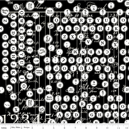 Sew Journal by J. Wecker Frisch Deconstructed Type Black    C13893-BLACK Cotton Woven Fabric