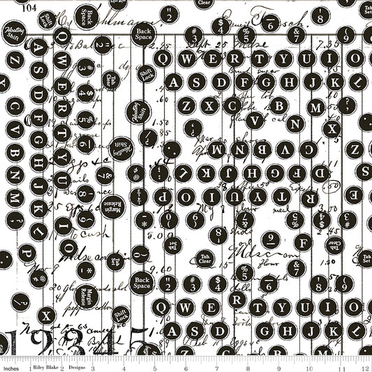 Sew Journal by J. Wecker Frisch Deconstructed Type White    C13893-WHITE Cotton Woven Fabric