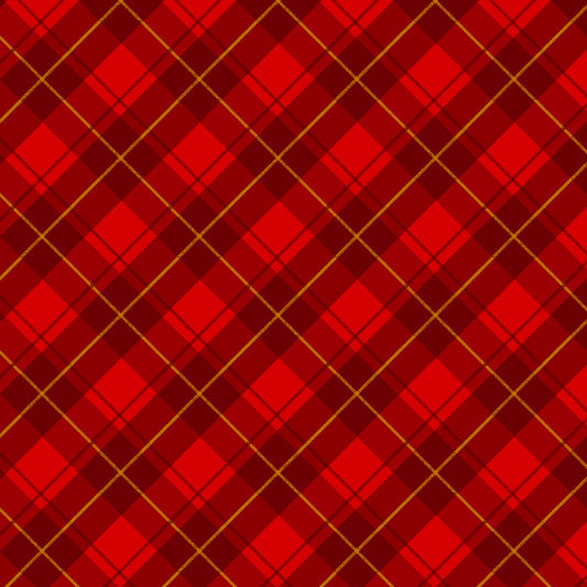 Merry Town by Sharla Fults Diagonal Plaid Red 6368-88 Cotton Woven Fabric
